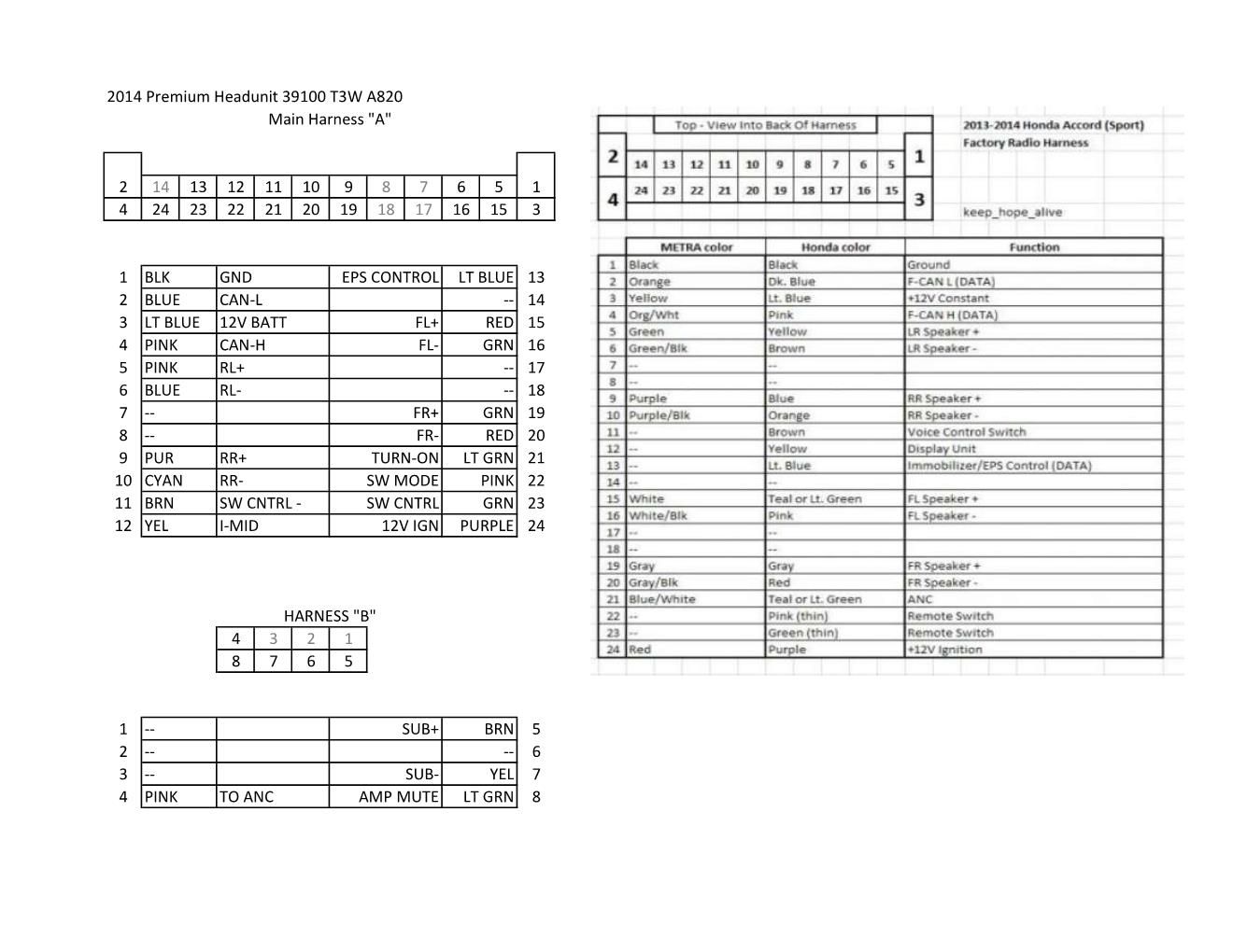 Honda Accord Speaker Wire Color Code